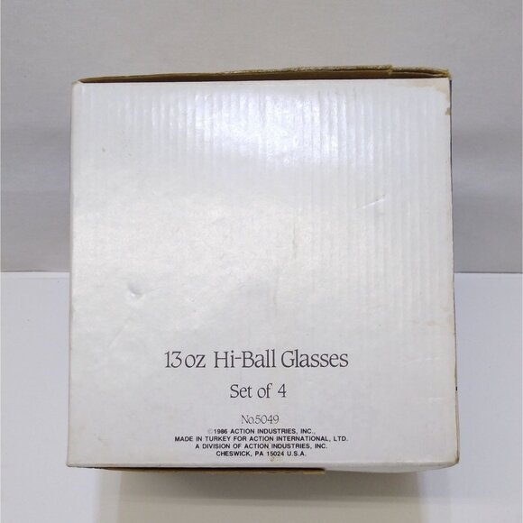 Pasabahce Turkey Fine Glassware 13 oz Hi-Ball Glasses Set Of 4 Topaz Color - Picture 6 of 8